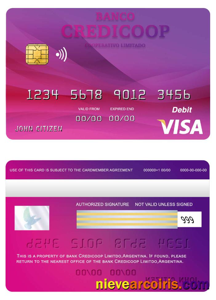 Argentina bank Credicoop visa card